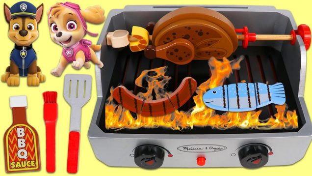 PAW PATROL Pups Cooking Play Doh Food in BBQ Barbecue Toy Food Playset!