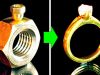 HOW TO MAKE A GOLDEN DIAMOND RING FROM A NUT FOR FREE || 28 DIY JEWELRY IDEAS