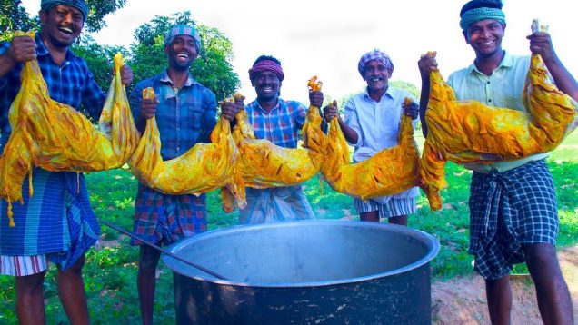 5 FULL GOAT COOKING | Traditional Mutton Recipe Cooking in Village | Tasty Full Goat Mutton Kulambu