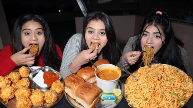 Kurkure Momos, Spicy Chow Mein, Pav Bhaji Eating Challenge | Street Food Challenge | Food Challenge