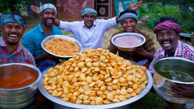 1000 PANI PURI | Golgappa Recipe Cooking in South Indian Village | How to make Pani Puri Recipe