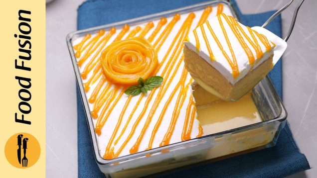 Mango Tres Leches/Three Milk Cake  Recipe by Food Fusion