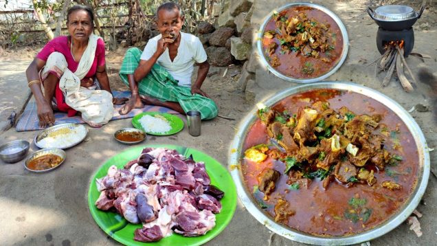 Mutton Curry Recipe Village Style|Goat meat Cooking & Eating |village Cooking|village food