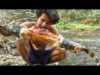 Primitive Technology – Find Crocodile by Spear in river – cooking Crocodile eating delicious