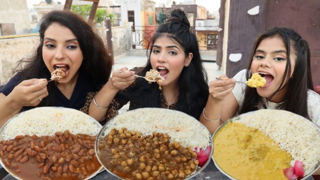Kadhi Chawal, Chole Chawal and Rajma Chawal Eating Challenge | Food Challenge